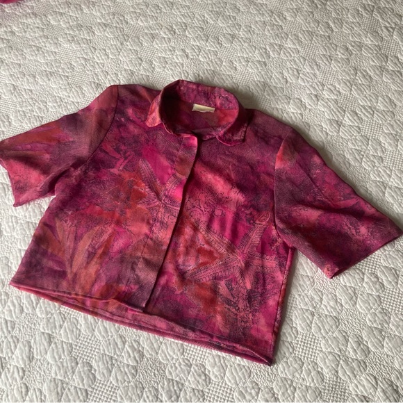 Crop button-up and culottes vintage coord set - Picture 4 of 7